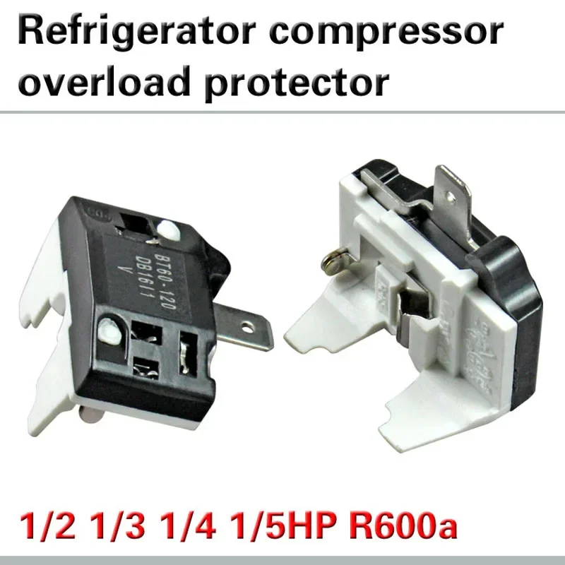 

2PCS 1/6HP Compressor Starter Protector for Refrigerator Overload And Overheat Protection