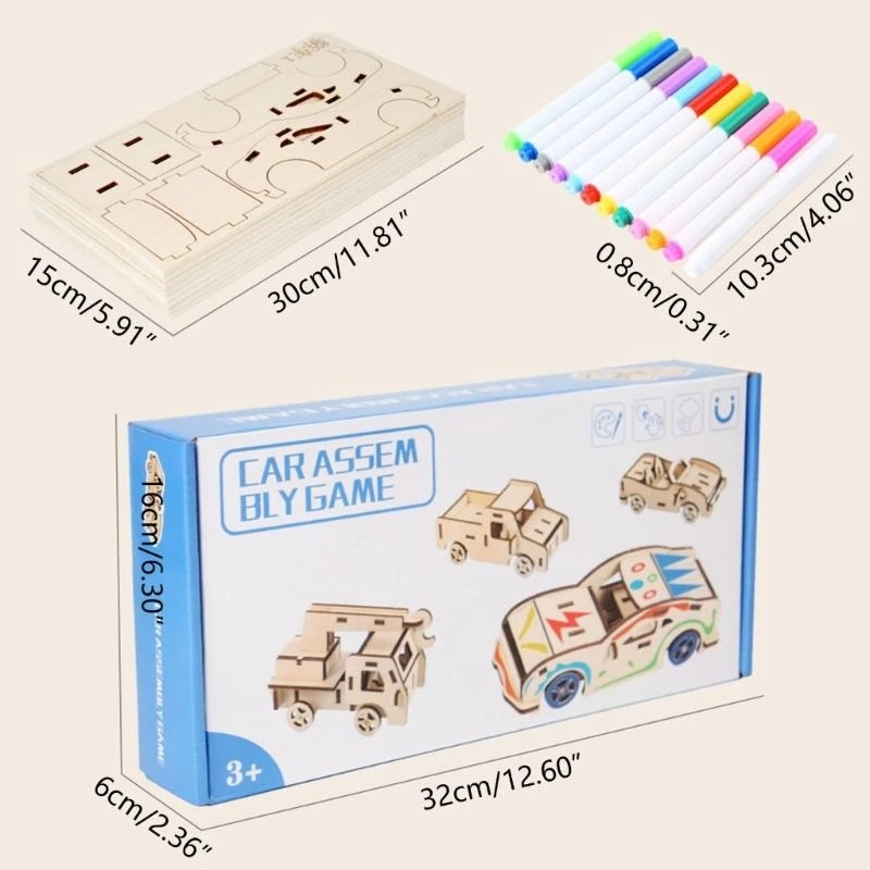 Jouet d'assemblage véhicules en carton, cadeau d'anniversaire pour enfants, décorations chambre d'enfants, blocs 3D,