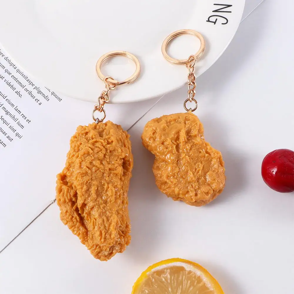 Chicken Chicken Nuggets Fried Chicken Around Fried Chicken Legs Key Chains Key Rings Food Pendant Imitation Food Keychains