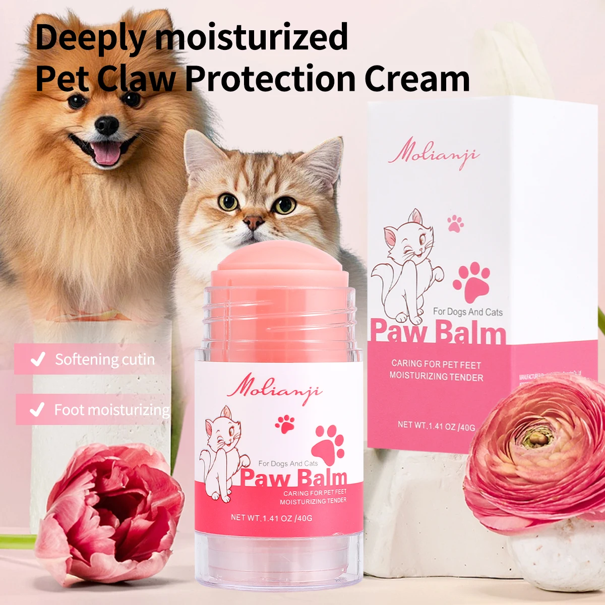 Pet Foot Care Cream, Moisturizing and Water Locking, Deep Moisturizing, Caring for Pet Claws, Suitable for Cats and Dogs