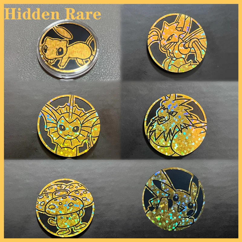 

Hot Genuine Product Pkm TCG 151 Coin Collection Hidden Rare Scyther Mew Vaporeon Vileplume Collector‘s Edition Gift Toys for Kid