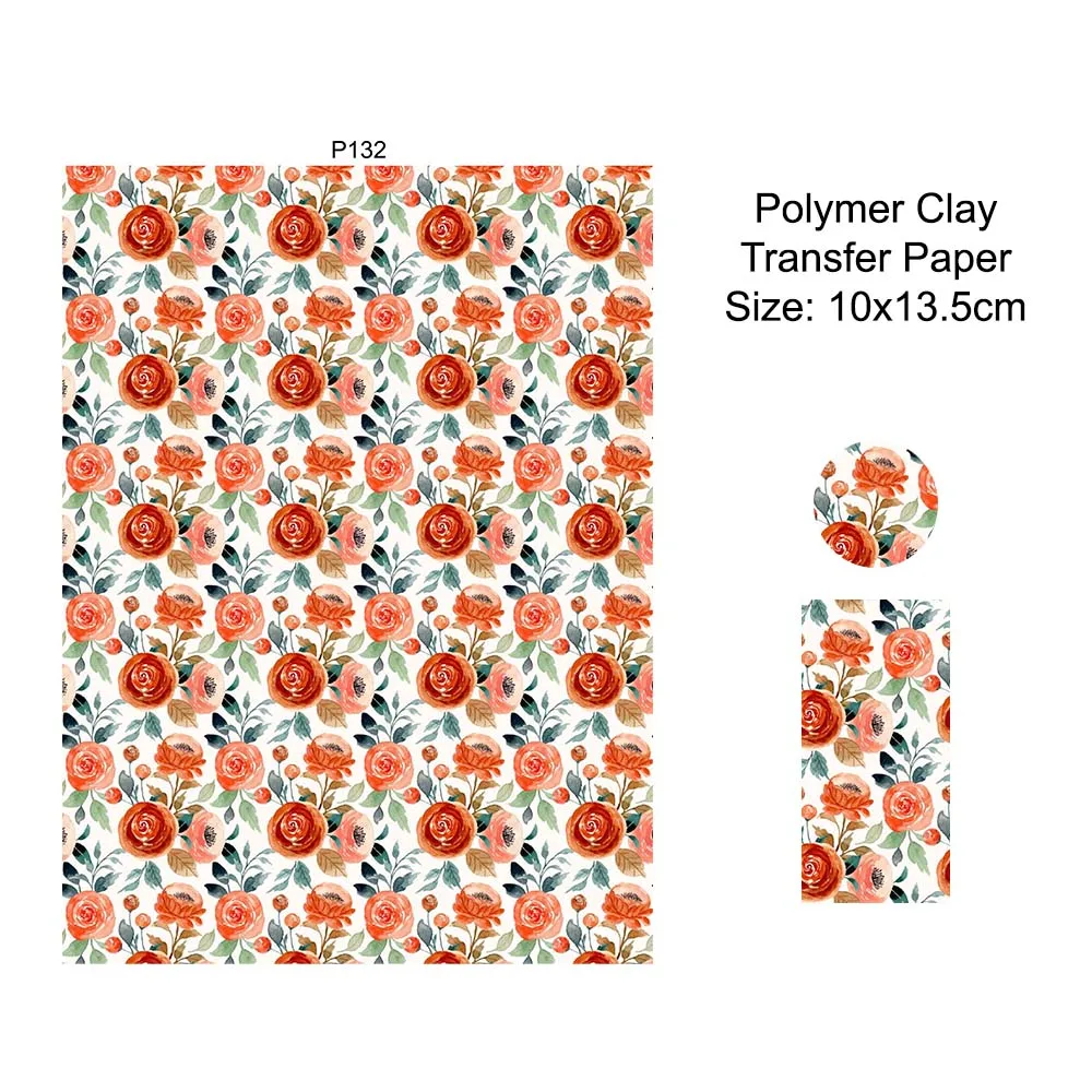 Natural Series Flowers Leaves Colored Pattern Polymer Clay Transfer Paper Disposable Stickers Printing Paper Earrings Making