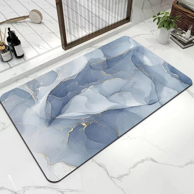 Marble Pattern Bathroom Absorbent Floor Mat Home Decoration Room Door Mat Bedroom Living Room Entrance Entrance Carpet