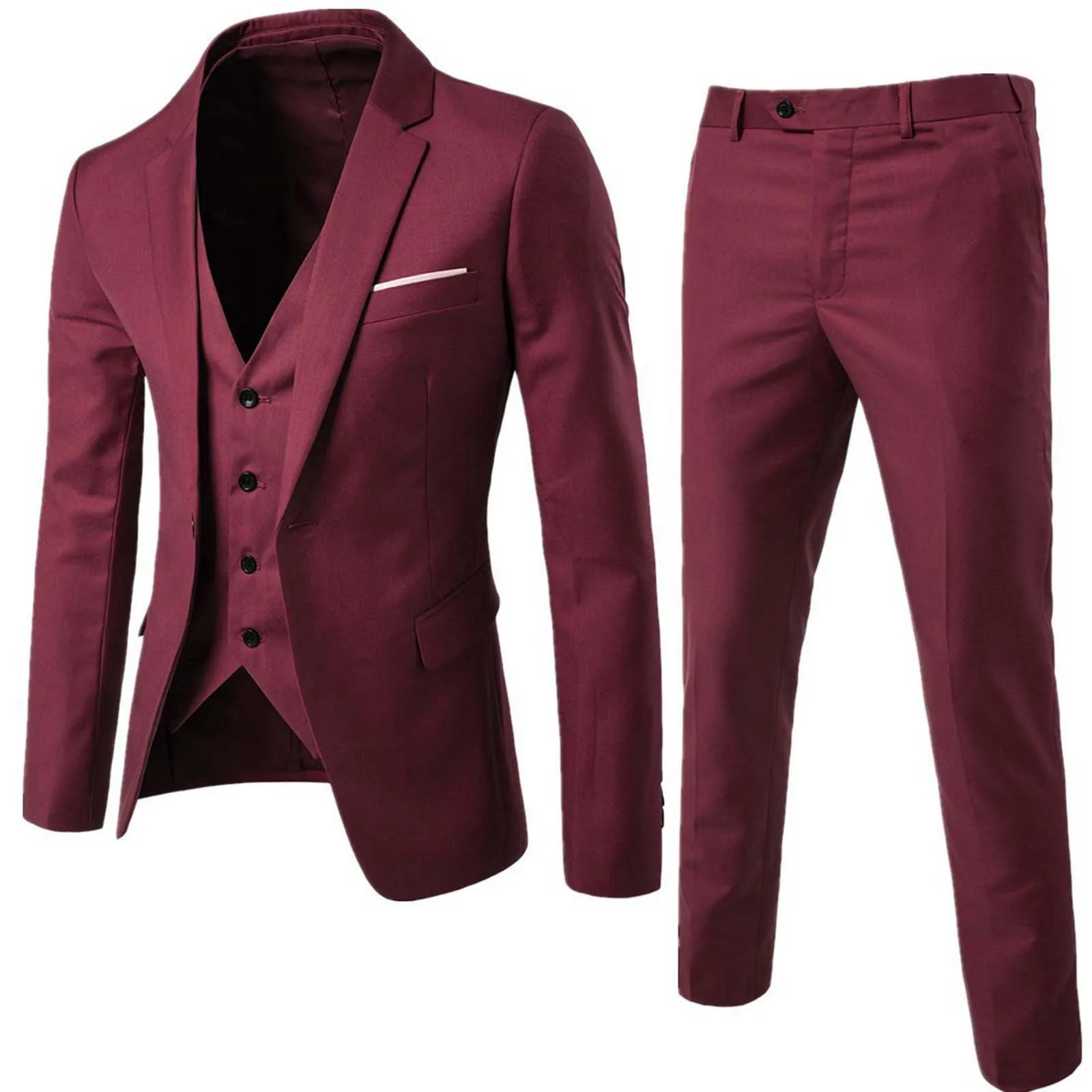 Men's Business Suit Professional Dress Shirts Pants Suit Two-Piece Luxury Slim Fit Groom Wedding Outfit Blazer Formal Suit