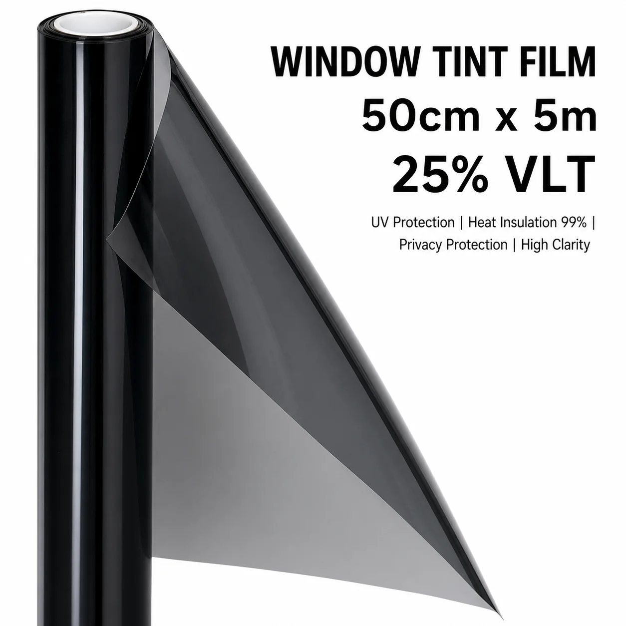 

25% VLT Medium Smoke Nano Ceramic Car Window Tint Film 50cmX500cm Solar Control Window Shade Peel Drape Professional Roll Window