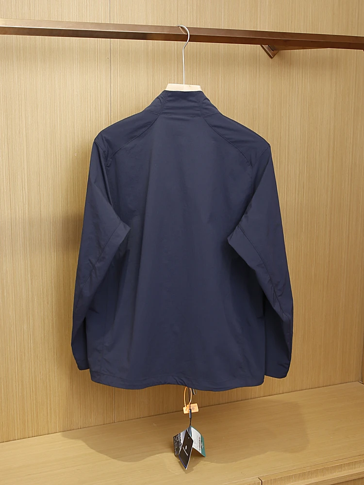 

Changfengzhou мужское повседневное пальто для поездок на работу на открытом воздухе с воротником-стойкой, мягкое пальто с защитой от царапин, износостойкое водоотталкивающее средство