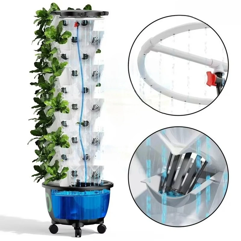 65 L 6 Layer 48 Holes Garden Vertical Farming Agricultural Hydroponics Tower System in Strawberry Greenhouse