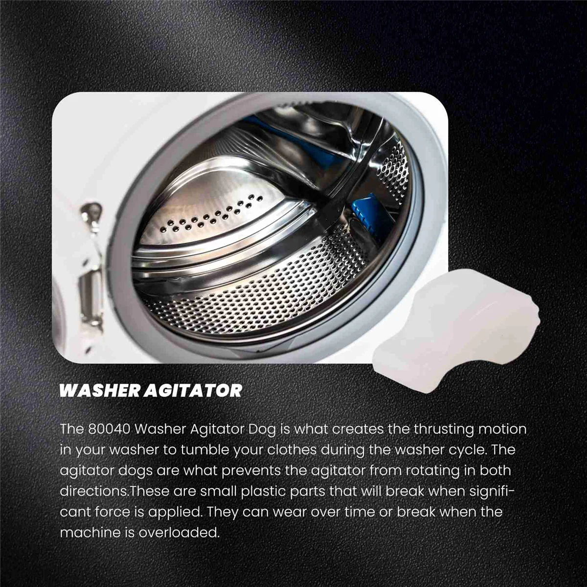 A66T 12 Pack 80040 Washer Agitator Dogs Replacement Kit Exact Fit for Whirlpool & Kenmore Washers - Replaces 285612 285770