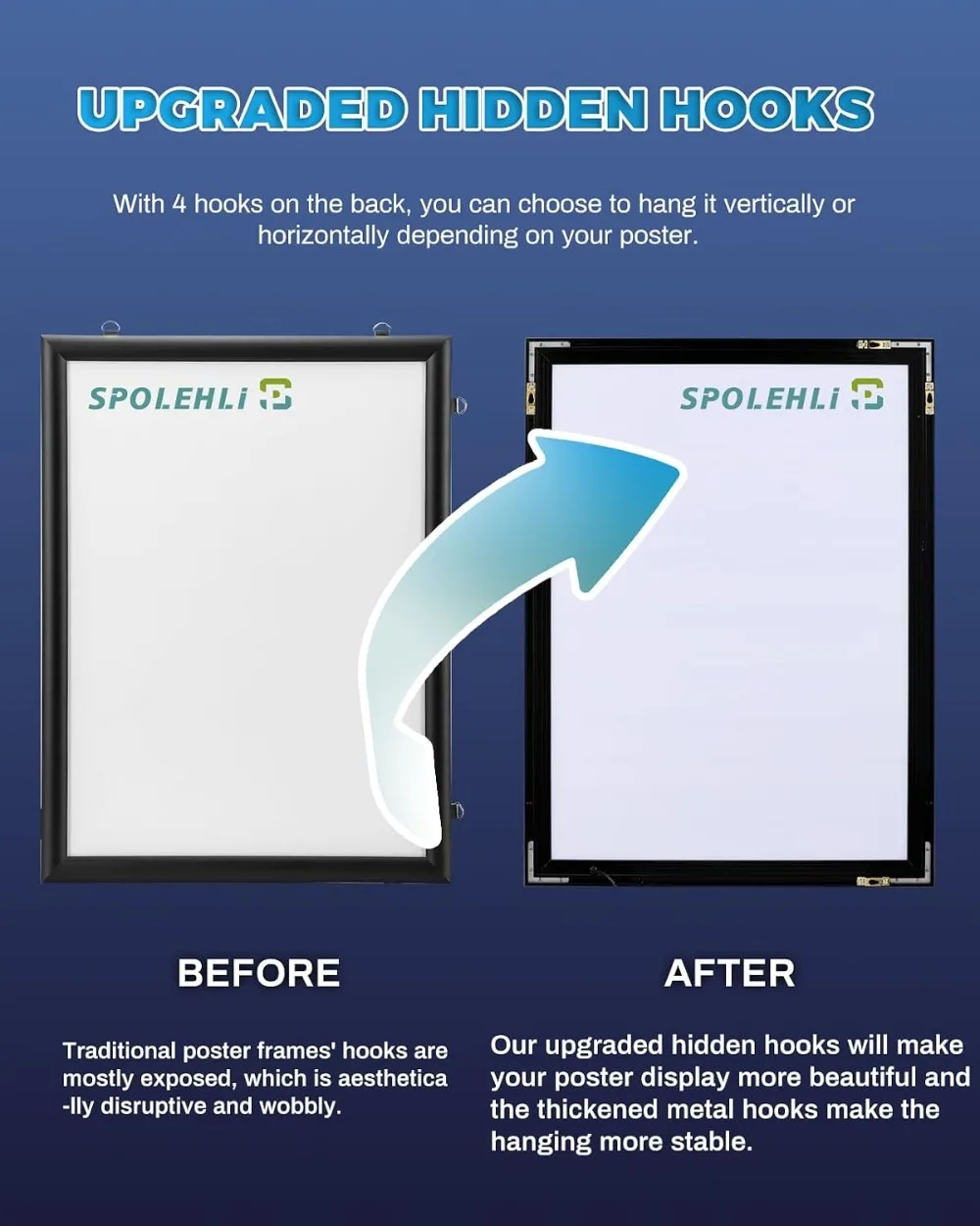 24x36 Inch LED Poster Frame, Backlit Movie Poster Frame Light Box, Wall Mounted, Aluminum, Magnetic Frame for Advertising Display view 6