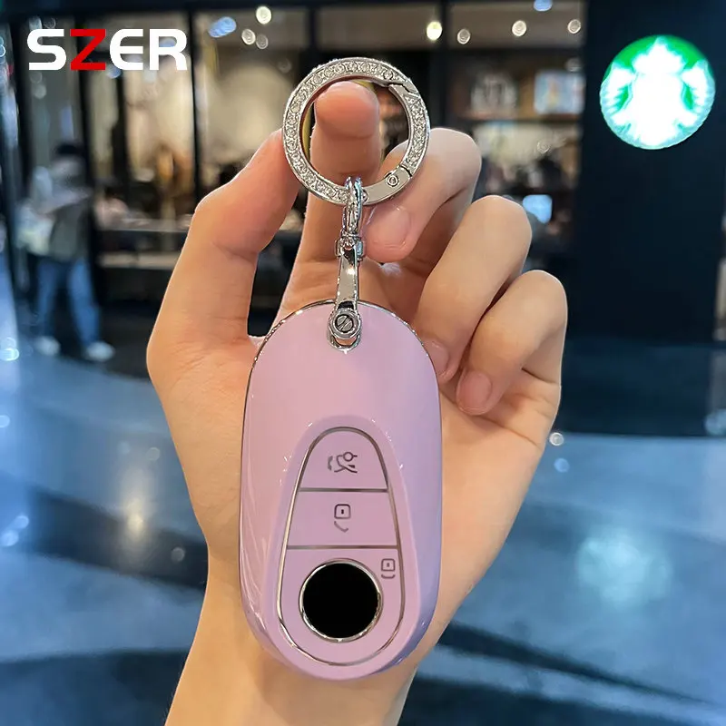 TPU Car Remote Key Case Cover Shell Fob For Mercedes Benz C E Class W223 W206 C260 C300 S450 S500 S400 Protector Holder Keyless