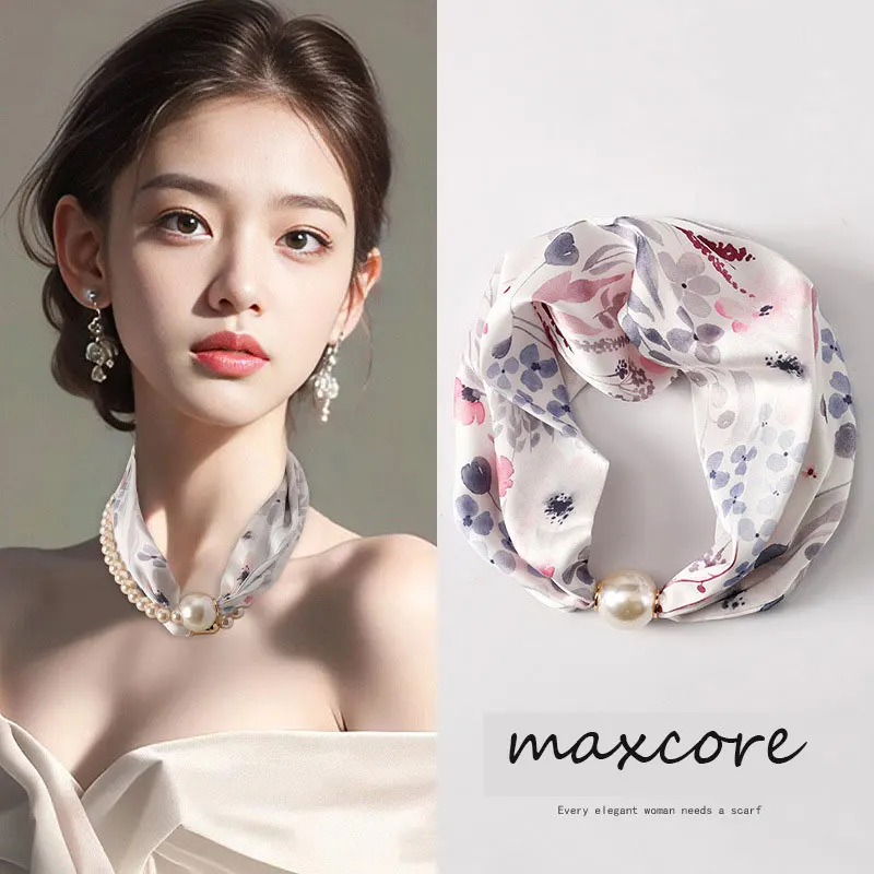 

2024 Maxcore new Pearl Scarve Necklace for Women in Spring & Summer & Autumn with Magnetic Button And thin Dress Matched Jewelry