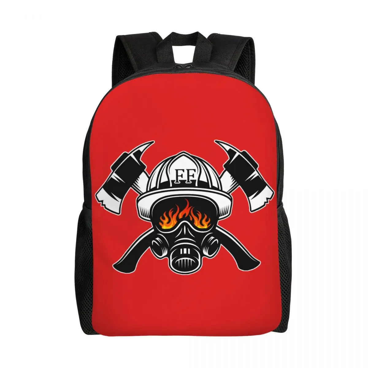 

Firefighter Skull Travel Backpack Women Men School Laptop Bookbag Fireman Fire Rescue College Student Daypack Bags