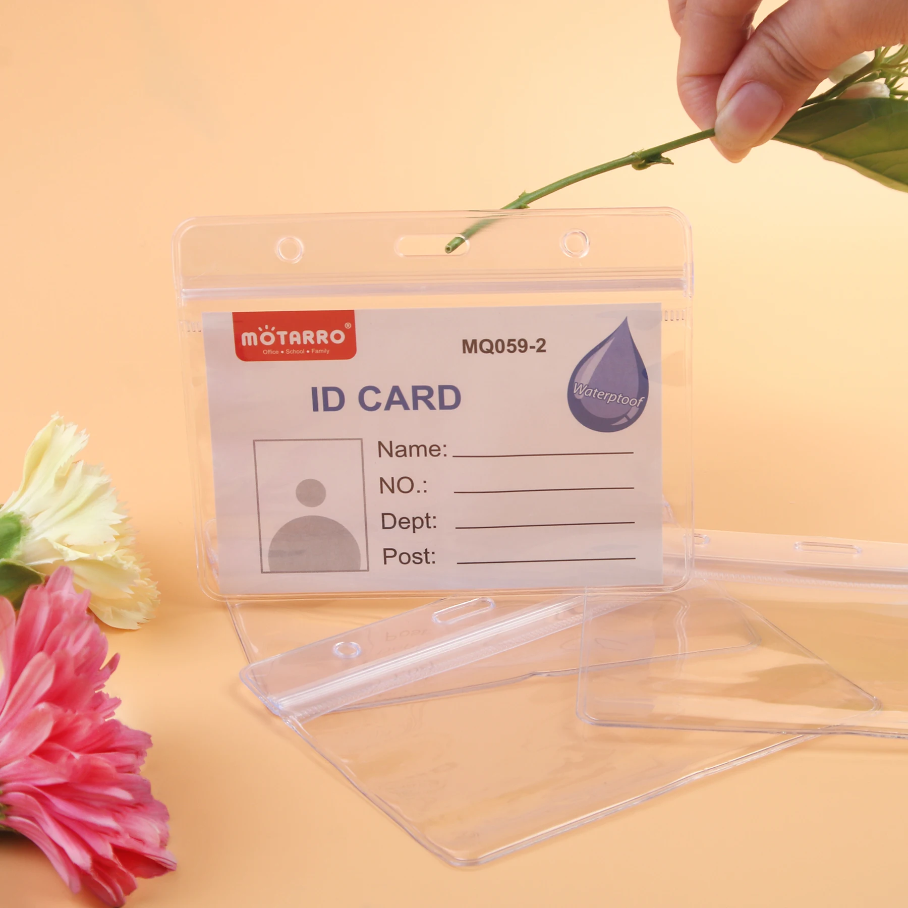 MOTARRO Transparent Waterproof ID Card Tag Staff Work Pass Card Holder Business Employee Name Badges Holder Case Cover Accessory