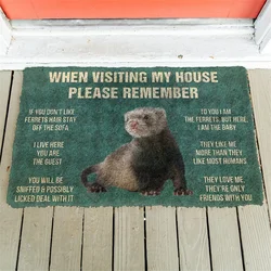 3D Printed Please Remember Black Footed Ferrets Doormat Non Slip Door Floor Mats Decor Porch Doormat