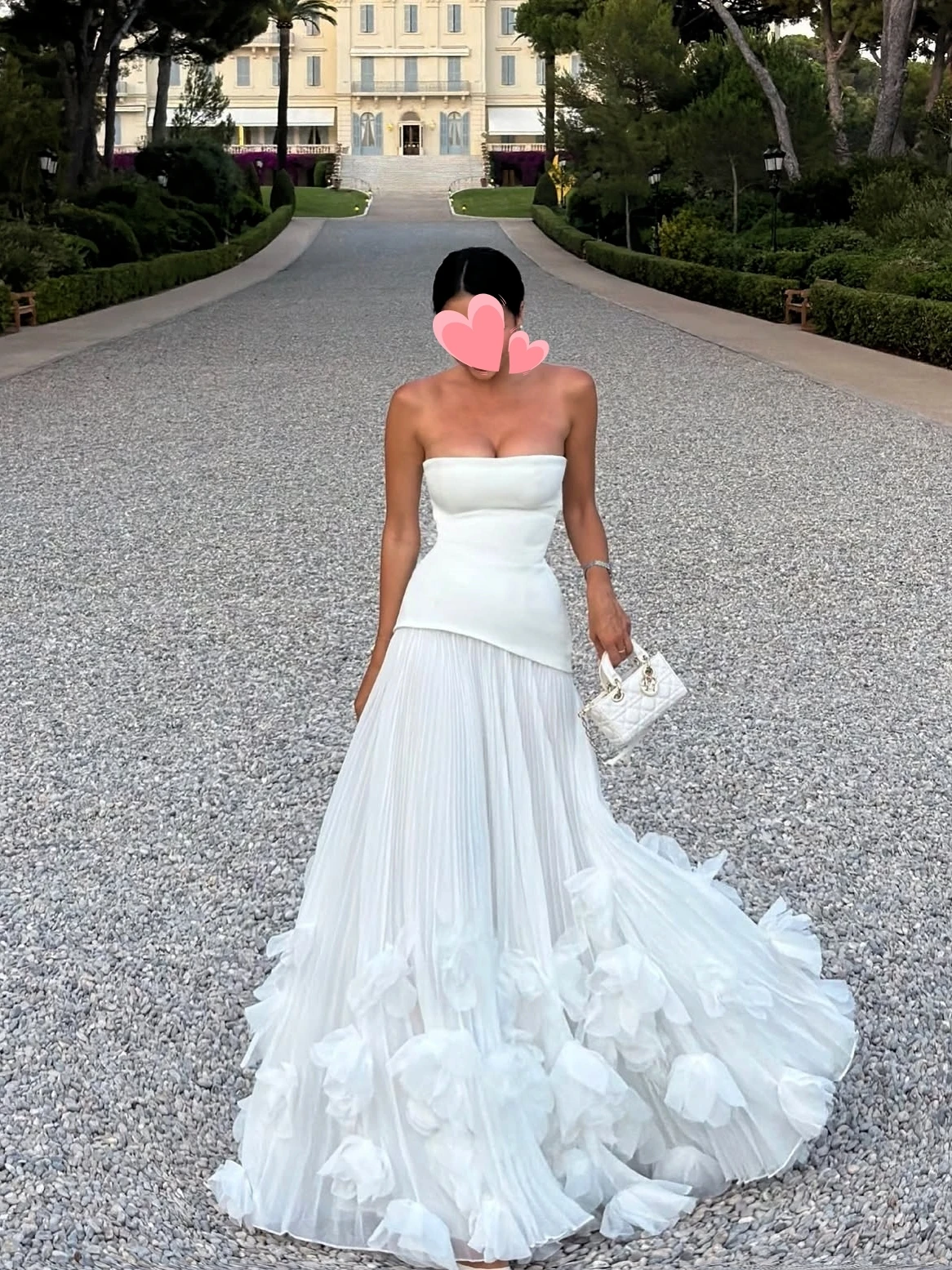 Other Shore Elegant Vintage Sweet White Flowers Princess Ruffle A-Line Customize Formal Occasion Prom Dress Evening Party Gowns
