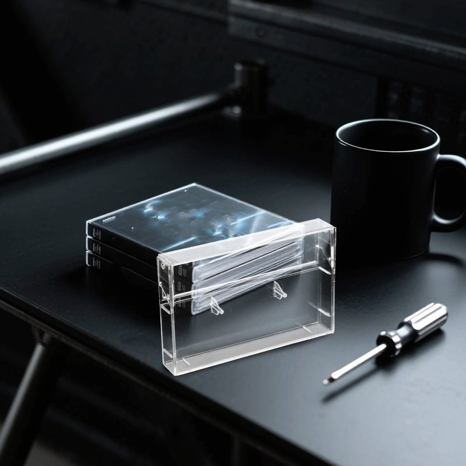 

6pcs Transparent Cassette Tape Storage Holder High Clarity Plastic Organizer For Audio Cassettes Retro Compact Case Display Rack