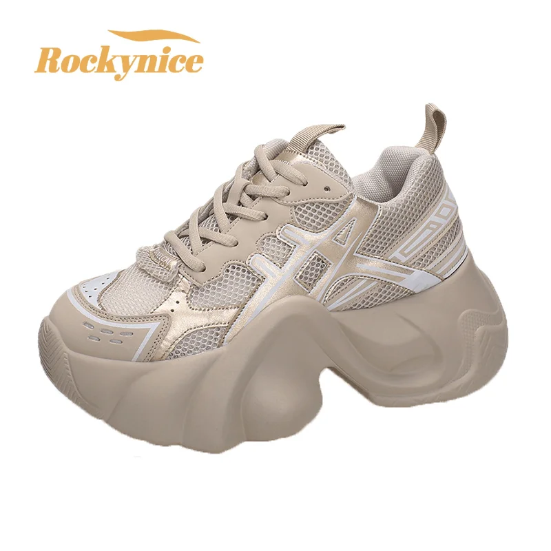 

7CM Women Breathable Mesh Sneakers 2023 Summer Casual Chunky Sports Dad Shoes Women High Platform Casual Shoes Chaussure Femme