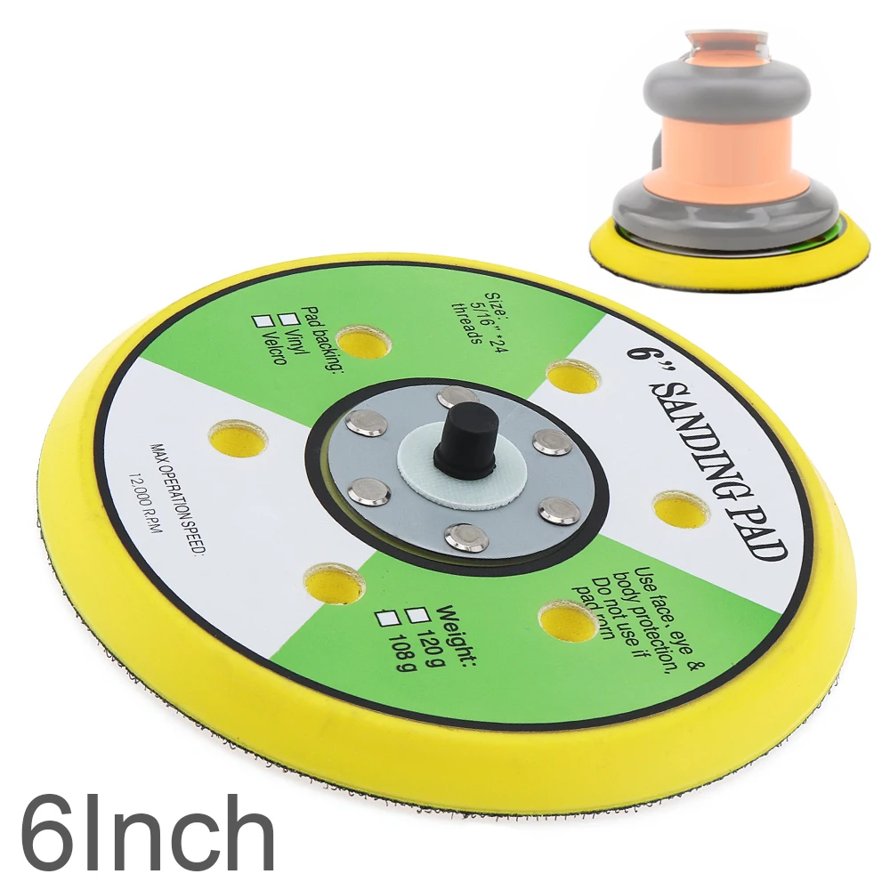 

6 Inch 6 Hole Loop Sanding Pad Self-adhesive Sander Backing Polishing Sand Discs Pad for Pneumatic Sanders / Air Polishers