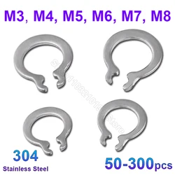 50-500Pc 3 4 5 6 8mm GB894 DIN471 304Stainless Steel C-type External Circlip Shaft Retaining Ring Snap CirClip Gourd Type Washer