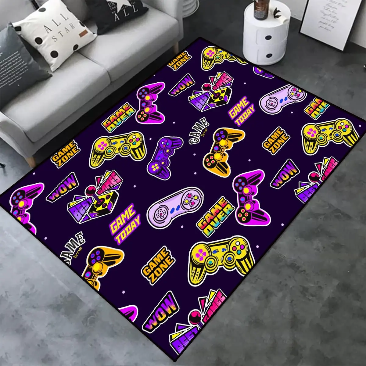 Gaming Carpet Area Rug for Room Decoration Carpets Game Printing Living Room Mat Bedroom Controller Boy Home Non-slip Floor Mat