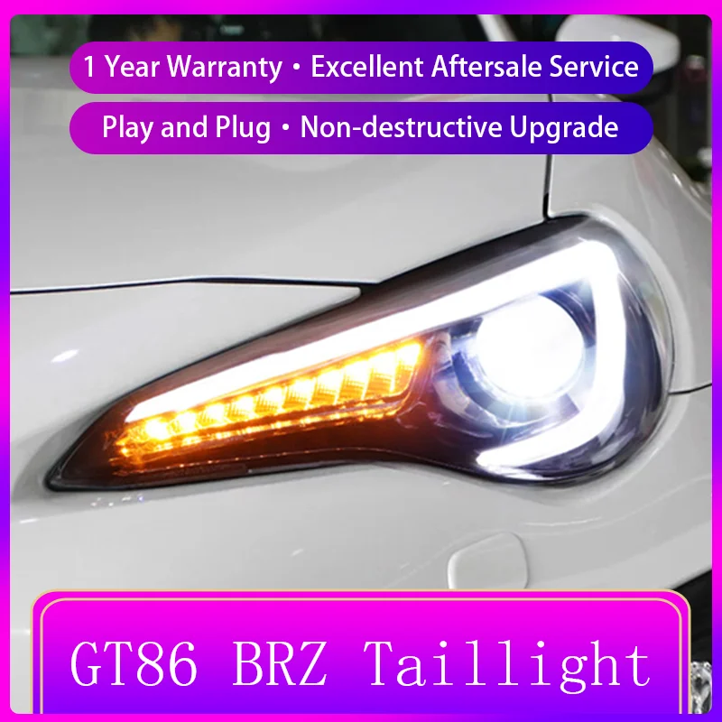 2 PCS Auto Lights For Toyota GT86 BRZ 2012-2020 Front Lamp Modified DRL Headlight Dynamic LED Projector Lens Tool Accessories