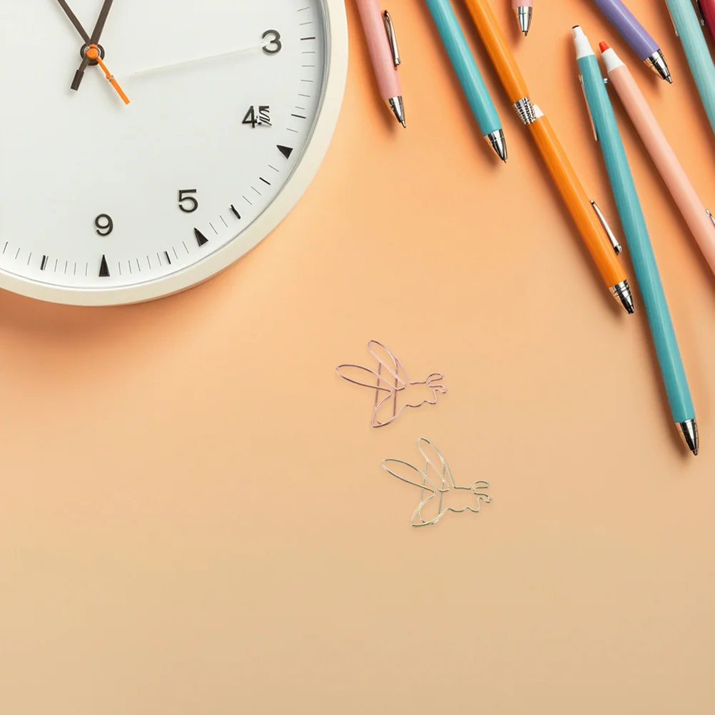 

36pcs Bee Shaped Paper Clips Metal Office Supplies Decorative Paperclip For School Notebook Document Organizing Clip Animal