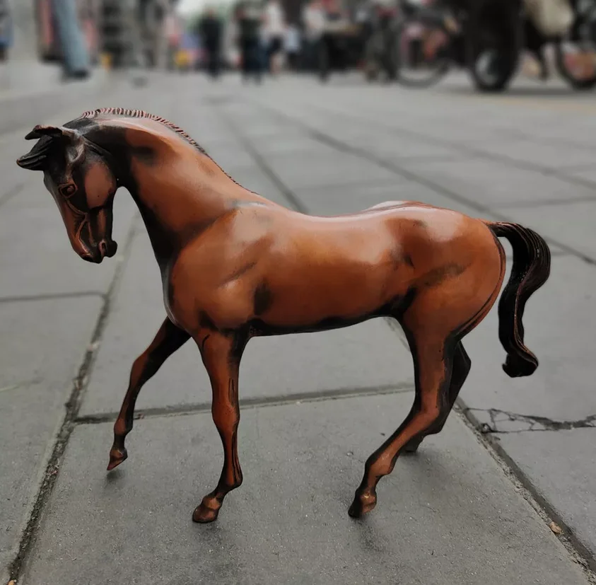 

10" excellent Antique Bronze Horses FengShui Lucky Wealth Horse Statue