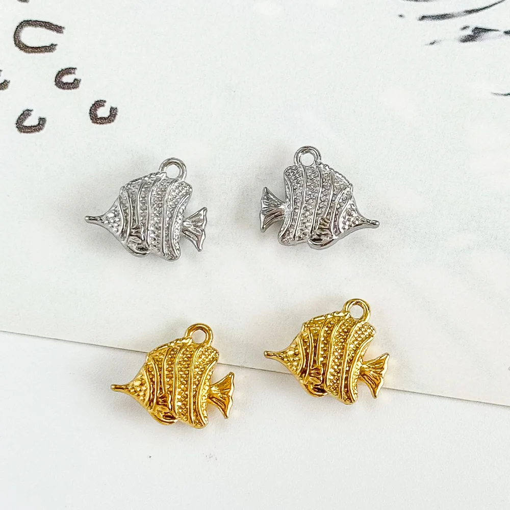 Hartelijk ontwerp 12*14MM 100 stuks handgemaakt/sieraden accessoires/roestvrij stalen hanger/oceaan serie/visvorm/bedels/DIY # 195305