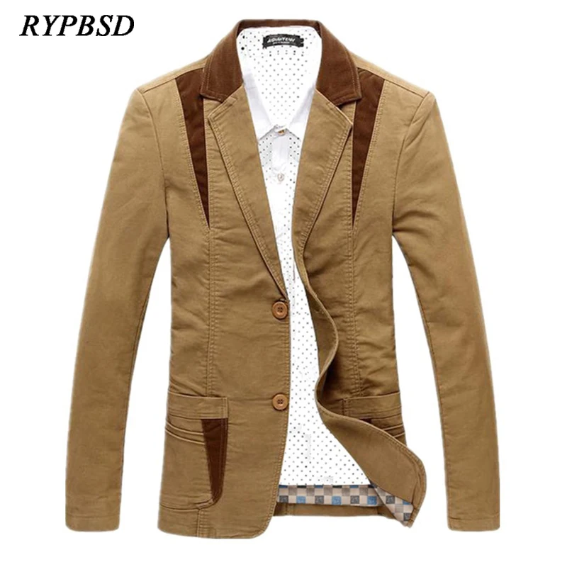 

Corduroy Men Casual Blazer Jacket Luxury Brand Autumn Winter Vintage Patchwork Cotton Slim Fit Fashion Suit Jacket Male Clothing