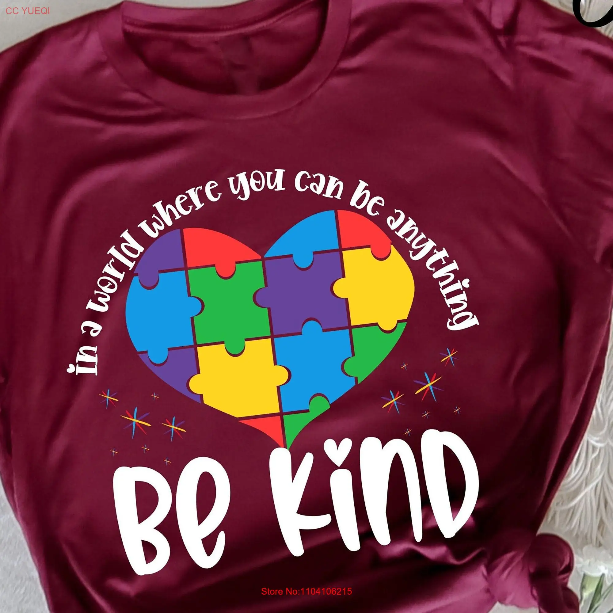 In a world where you can be anything kind T Shirt Autism Women Inspirational Motivational long or short sleeves