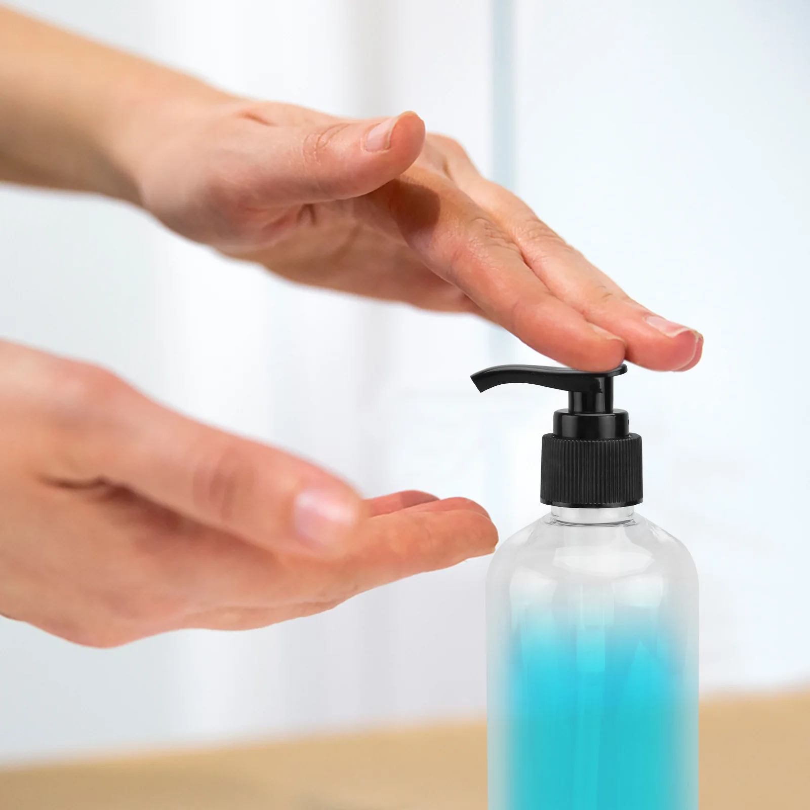 5 قطعة زجاجة مضخة الضغط 300 مللي الأسود إعادة الملء هلام الاستحمام الحاويات السفر موزع زجاجة التعبئة والتغليف الفرعية للحمام دائم #6