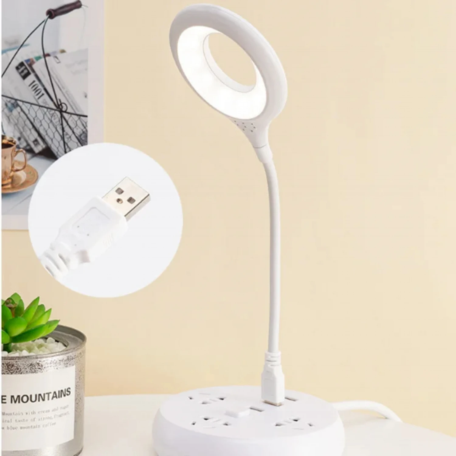 5V USB Lamp Bright Ring Light LED Table Lamp Portable Night Light Lamp Freely Foldable Desk Lamp Non Strobe Eye Protection Lamp