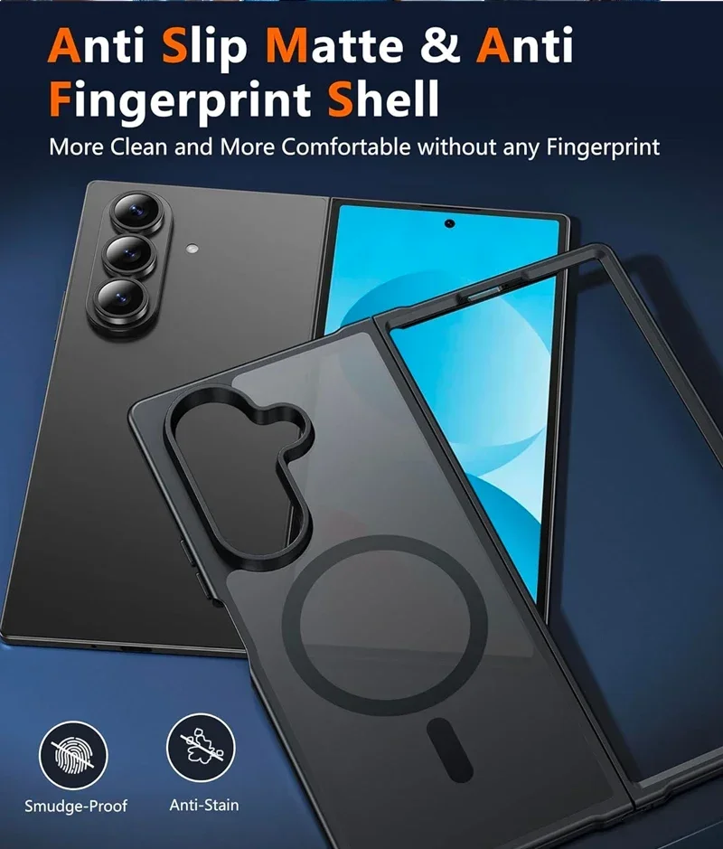 UYUXIO Magnetische Handyhülle für Samsung Galaxy Z Fold 7 8 Ultra, kabellose Ladehüllen, durchscheinende, schlanke Schutzhülle mit Magnet. – Detail 5