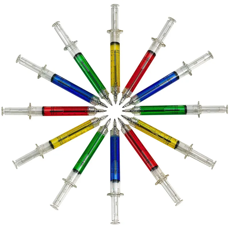 

80pcs Injection Shape Ballpen Doctor Nurse Needle Ball Point Pen Office School Stationery Pen Syringe Needle Ballpoint Pen