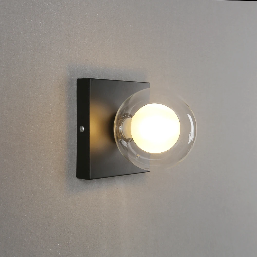 Square dish LED Wall Lamp Wall Lighting Fixtures for Bedroom Living Room Indoor Ball in the ball Glass Wall Sconce for Corridor