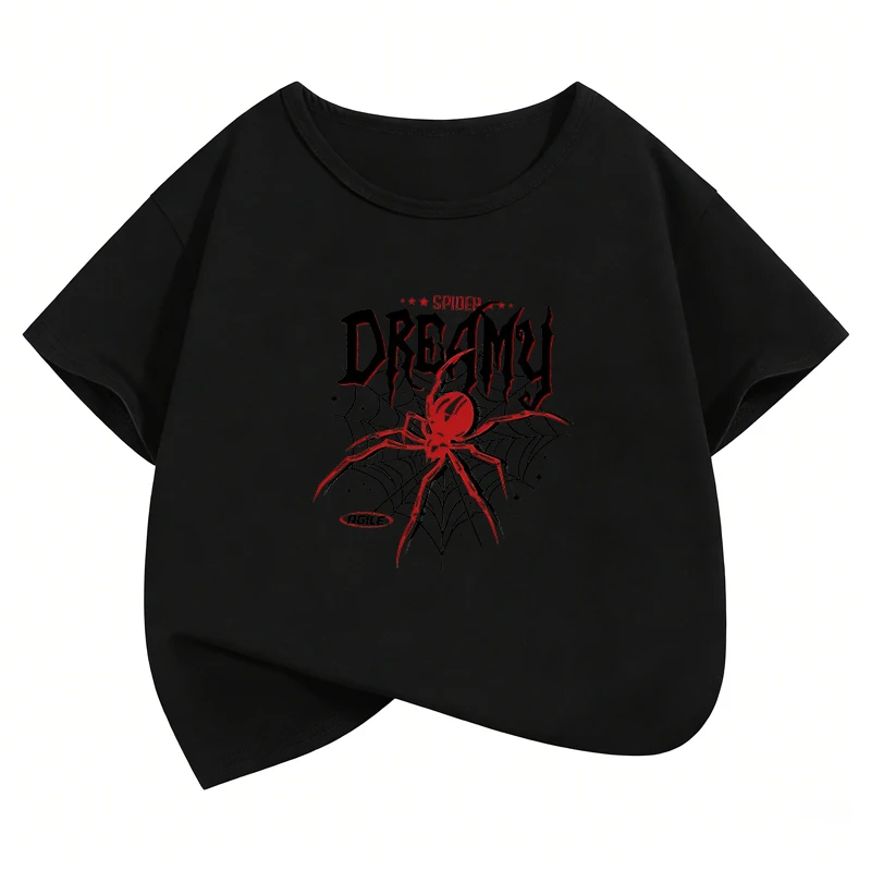 Hip Hop Summer Spring Anime Spider T Shirts Funny Manga Kids Children's T-shirt Boys Girls Casual Top Tee