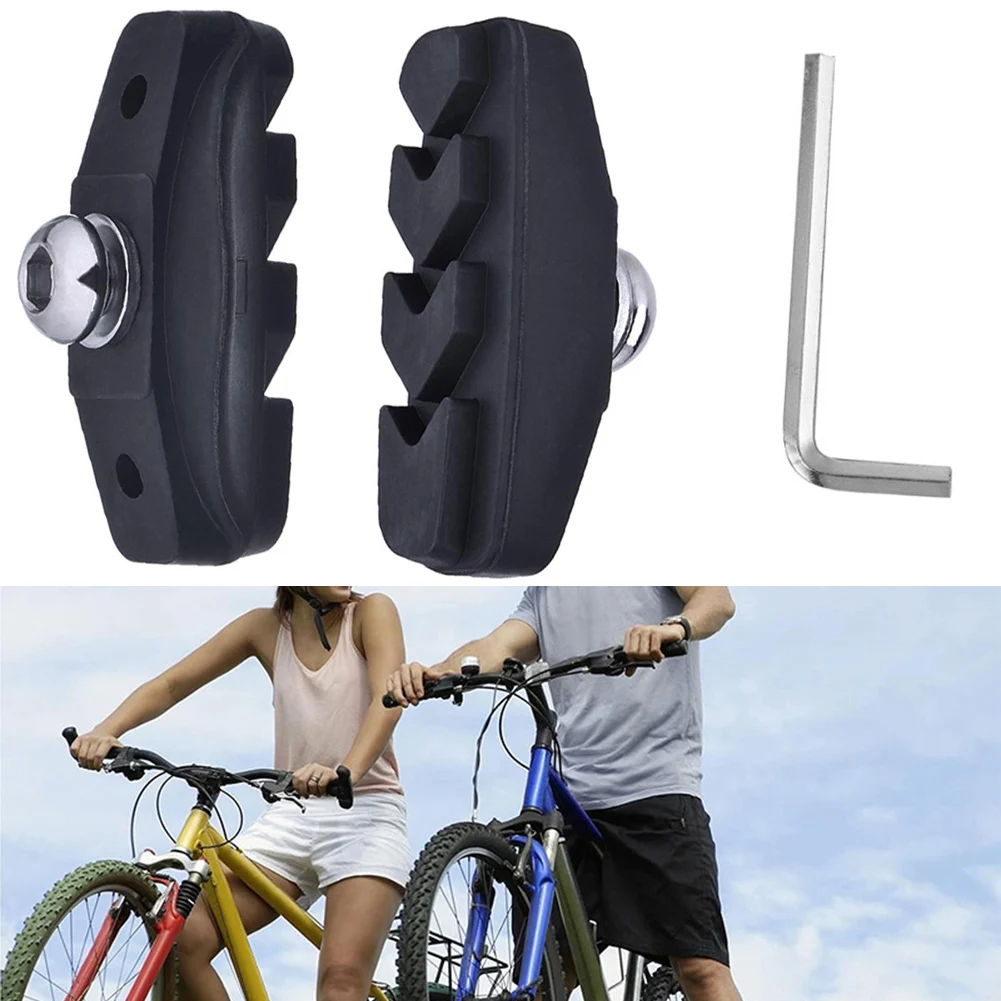 50mm Road Bicycle V Brake Pads Rubber Compound With Mud Guid