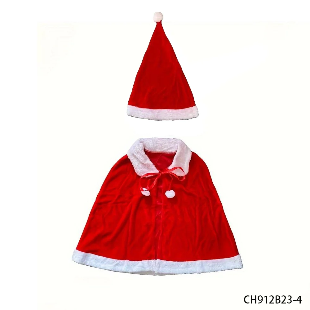 PESENAR Velvet Cape Outfits Christmas Santa Themed Dress Festive Photo Props for Holiday Parties Xmas Gatherings and