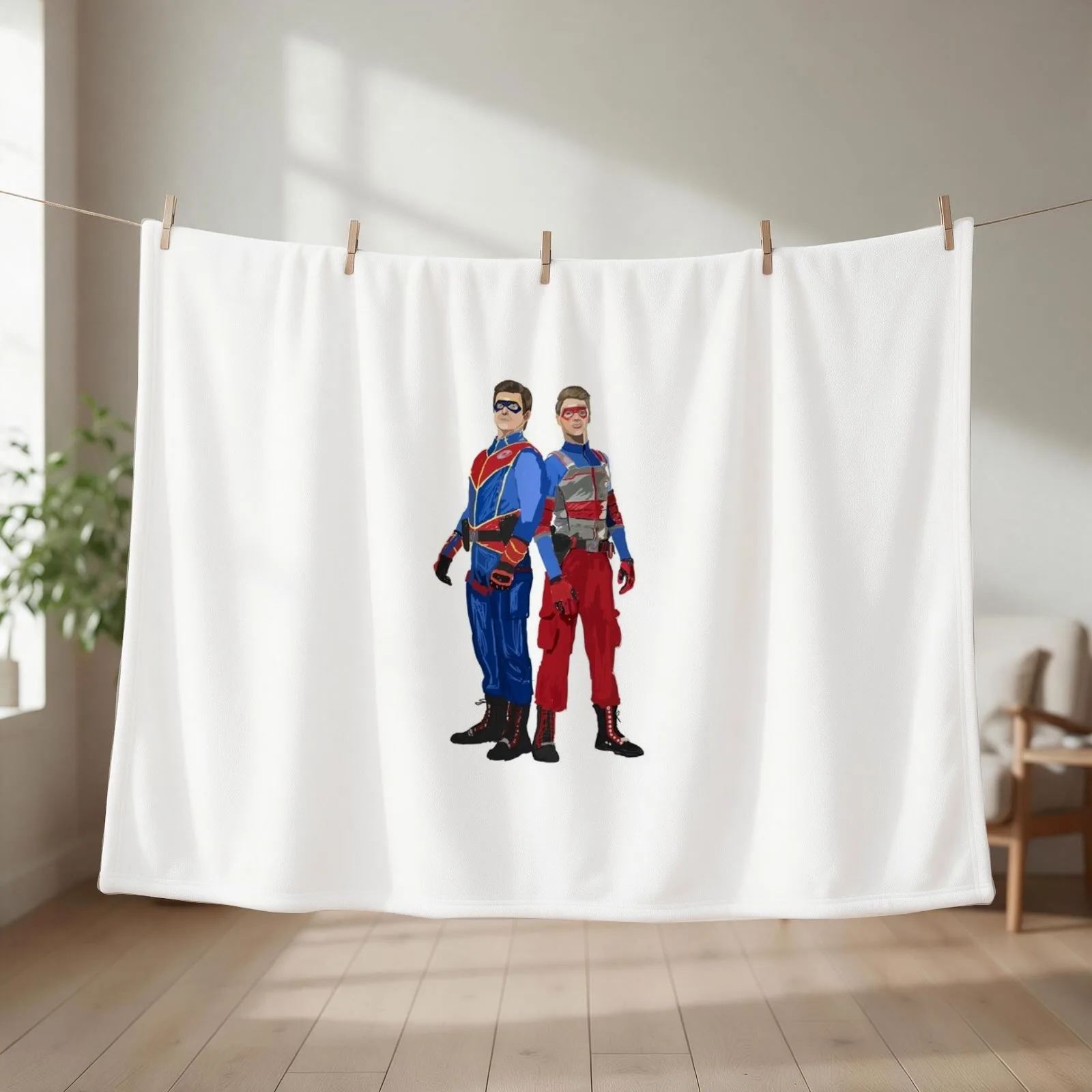 Kid Danger and Captain Man Throw Blanket Blankets For Sofas Soft Plaid Stuffeds Comforter Blankets