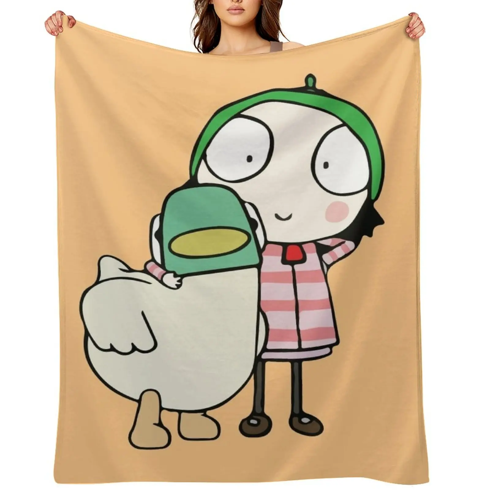

Sarah and Duck having fun Throw Blanket valentine gift ideas Summer Beddings Soft Plaid For Sofa Thin Blankets