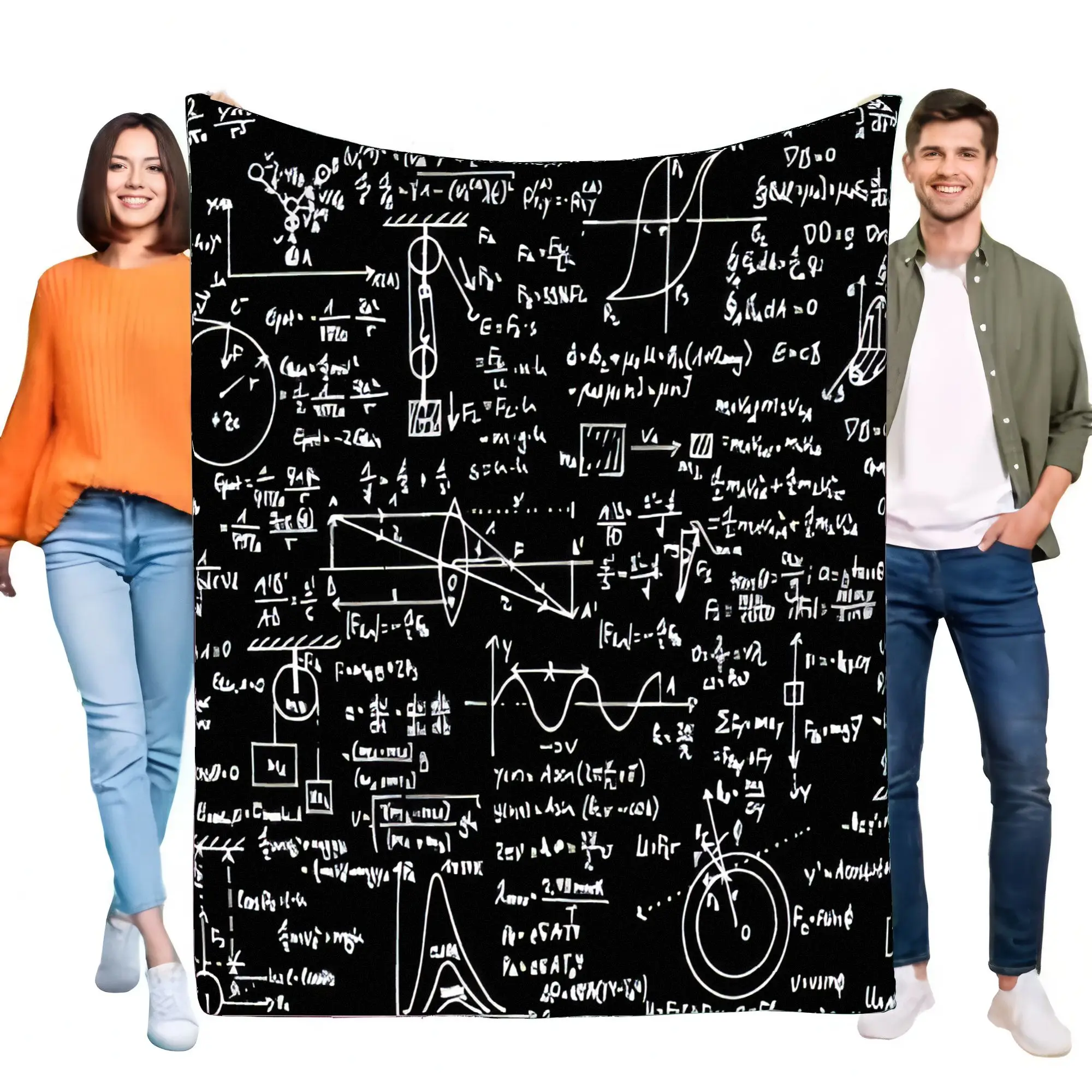STEM Physics Math Formula Blanket Soft Cozy Lightweight Throw for Bed Sofa Couch Science Lover Gift Students Teachers Dorm Decor