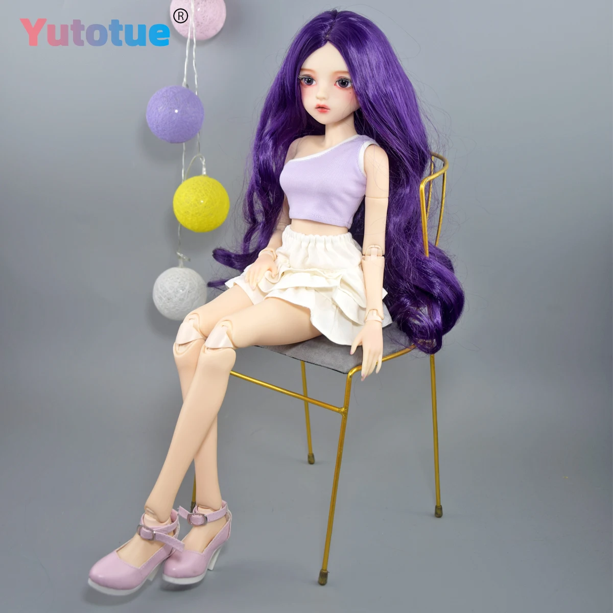 YUTOTUE 60cm 높이 여성 인형 18 관절 몸체 핸드페인팅 메이크업 얼굴 1/3 BJD 인형 장난감 소녀 선물