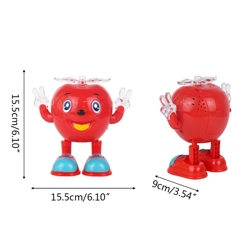 Creative Electric Bobbing Dancing Apple Robot Singing Light Music Enlightening Educational Baby Infant Children Toys