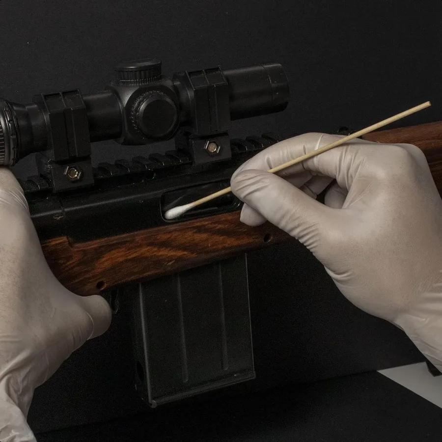 500 1000 Count 6'' Long Round Pointed Cotton Swabs Durable Stem Lint Free Gun Cleaning Swabs Pure Cotton Tips for Gun Maintenan