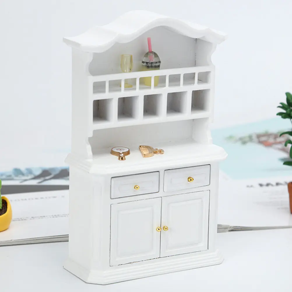 

1 шт. миниатюрный книжный шкаф-домик, белый деревянный шкаф, мебель в масштабе 1:12, украшение для миниатюрного дома, модель книжного шкафа