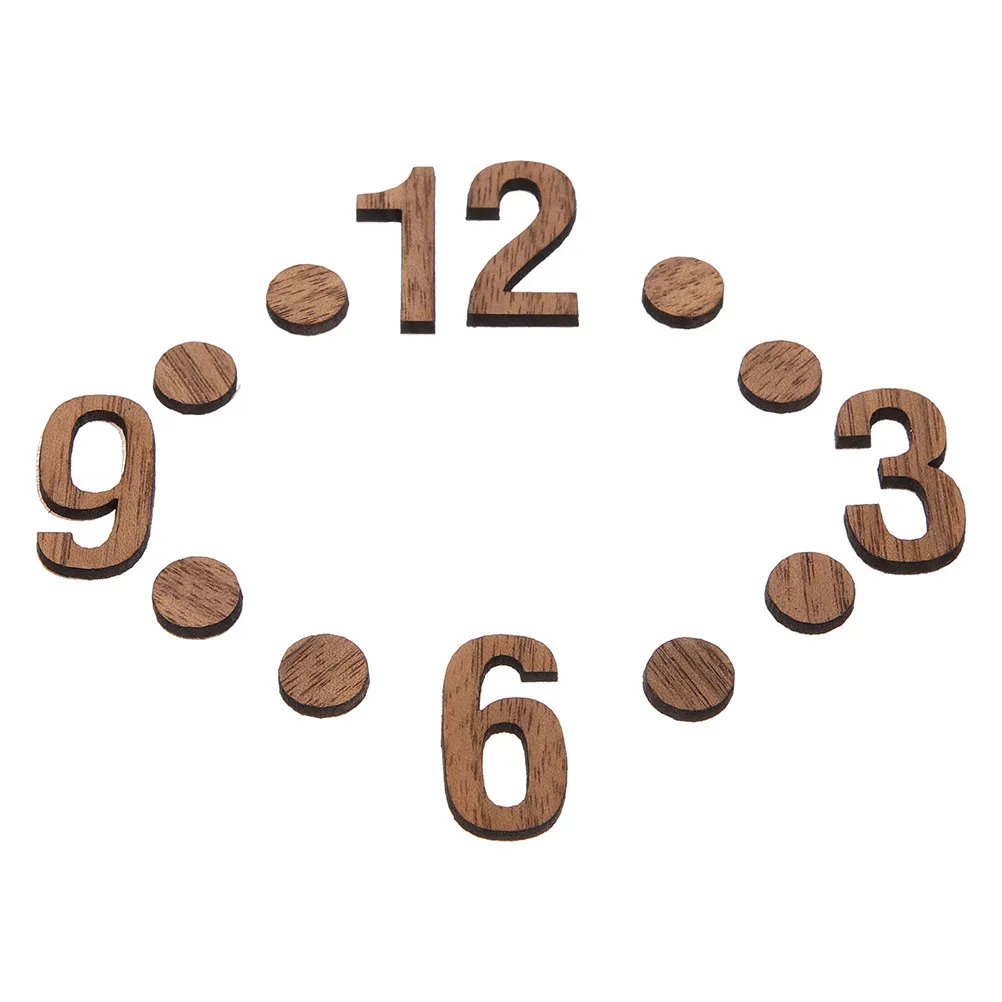 1Set Clock Mechanism Number Accessories Wooden Replacement Numbers DIY Wall Clock Numerals Kit Repair Parts for Home Decor