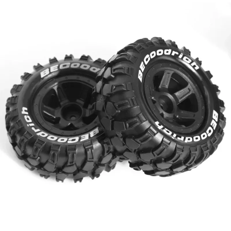 4 pçs 90mm 1.9 "jante da roda de plástico conjunto de pneus de borracha para 1/10 rc rastreador carro axial scx10 90046 trxs trx4 rc4wd d90 d110 mst