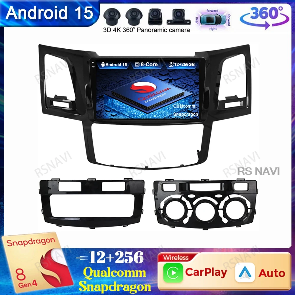 

Android 15 Car Radio For Toyota Fortuner 1 Hilux Revo Vigo 2005 - 2015 Navigation DSP 5G WIFI Stereo Qualcomm GPS BT Multimedia