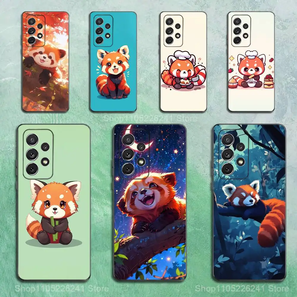 

Red Panda Cute Cartoon Phone Case For Samsung S9,S10,S20,S10,S21,S25,S24,S23,Ultra,FE,Plus,Lite,Soft Silicone Black Cover