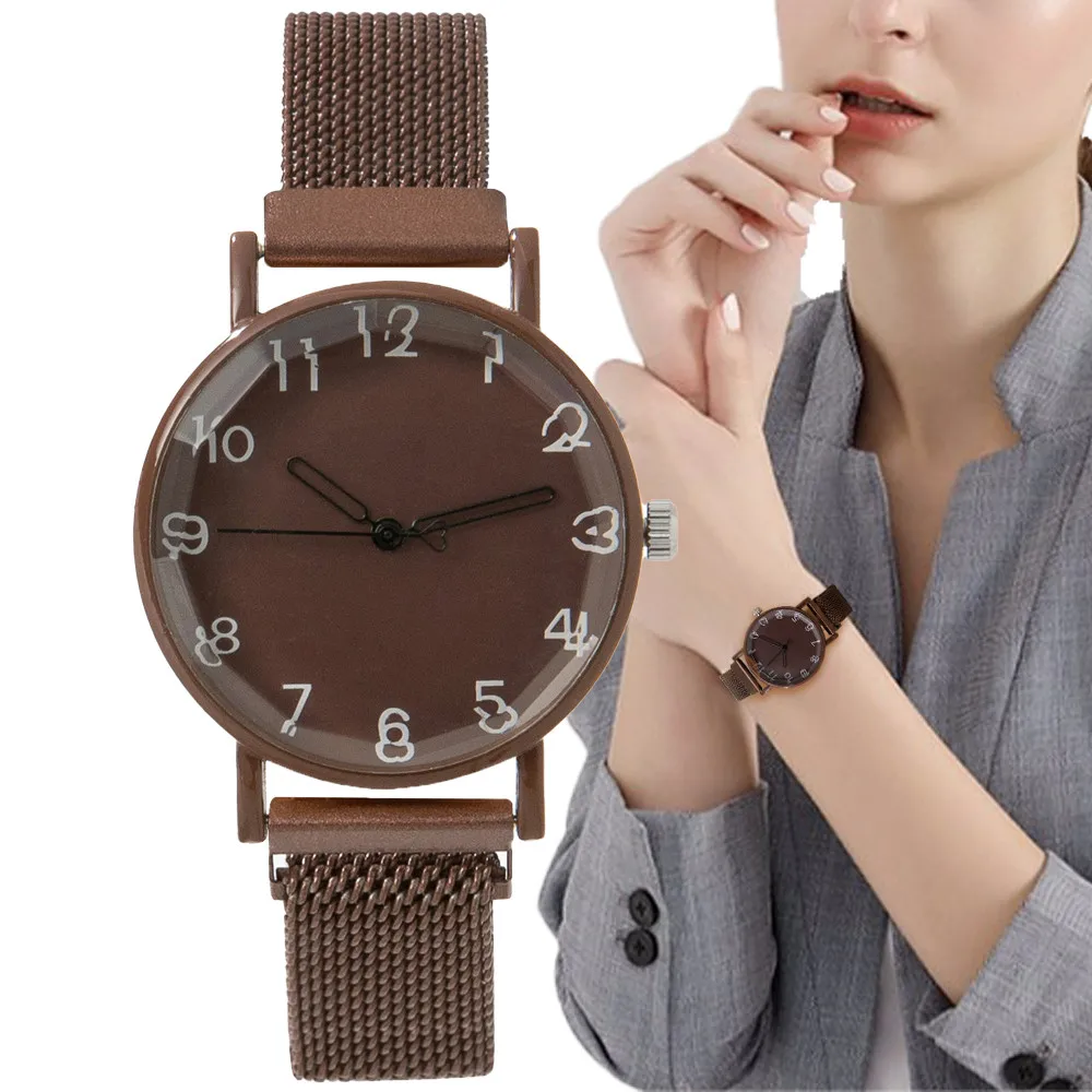 

Fashion Ladies Simple Digital Quartz Watch 2023 New Casual Women Stainless Steel No Clasp Magnetic Watches Dress Wristwatches